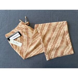 NWT New York & Company Women's 1X Tie Dye Pants Tan Beige Drawstring